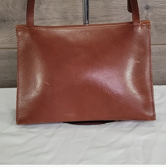 Lucky Brand Rustic Slim Brown Leather Flap Crossbody Bag - Picture 11 of 12